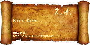 Kiri Áron névjegykártya